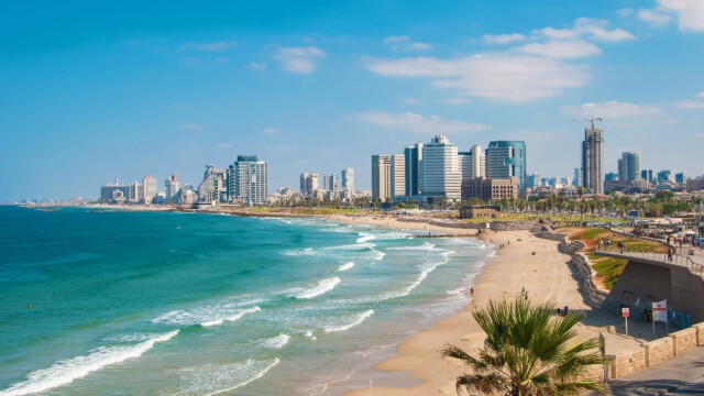 Views of the waterfront and beaches of Tel Aviv